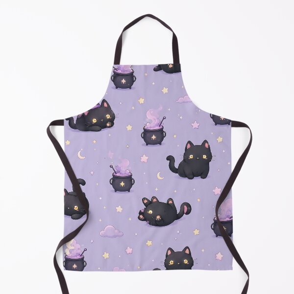 Item preview, Kawaii Black Cat Stars Night Pattern designed and sold by Thai Vibe Studio.