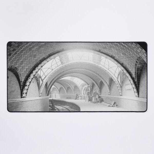 Item preview, 1900 New York City Hall subway station vintage black and white fine art print photograph designed and sold by Astrid Arkhangelsky.