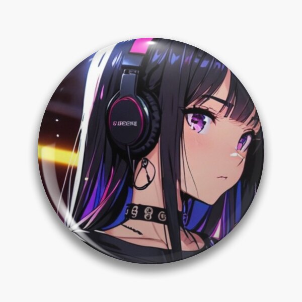 Item preview, Anime Girl Listening to Music | Neon Cyberpunk Artwork designed and sold by AnimDream .