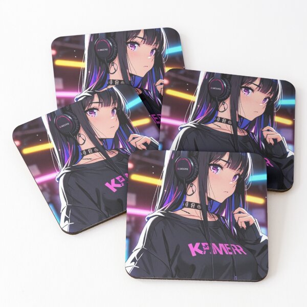 Item preview, Anime Girl Listening to Music | Neon Cyberpunk Artwork designed and sold by AnimDream .