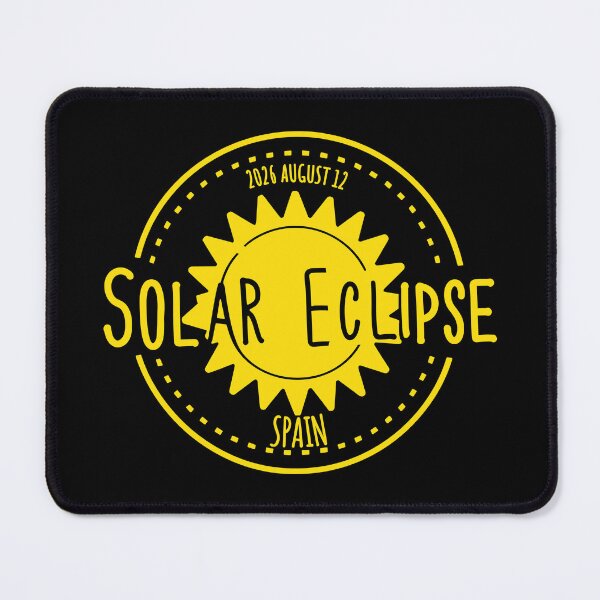 Item preview, Spain 2026 august 12 Solar Eclipse yellow color design designed and sold by EmeraldeaArt.
