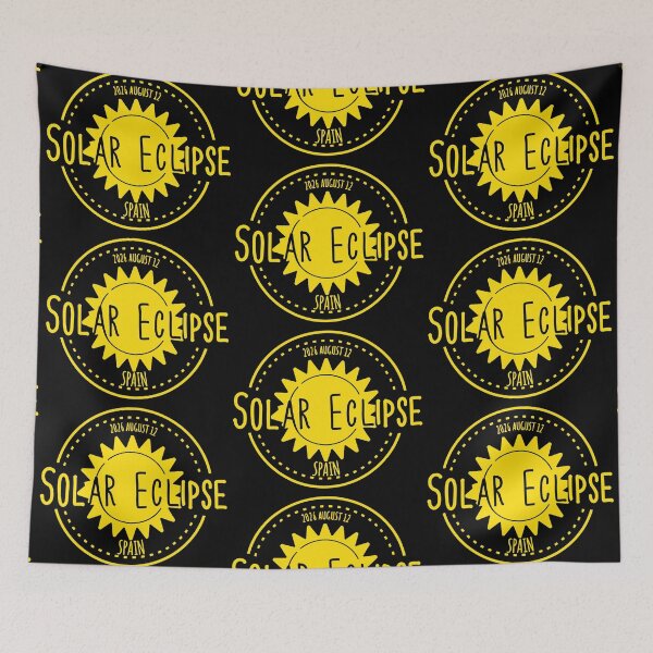 Item preview, Spain 2026 august 12 Solar Eclipse yellow color design designed and sold by EmeraldeaArt.