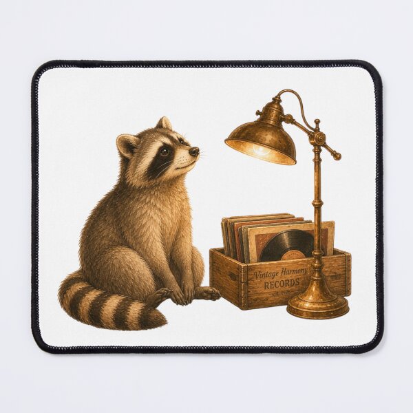 Item preview, Retro Raccoon Vinyl Records Crate Music Lover Art designed and sold by AQUILAKREO.