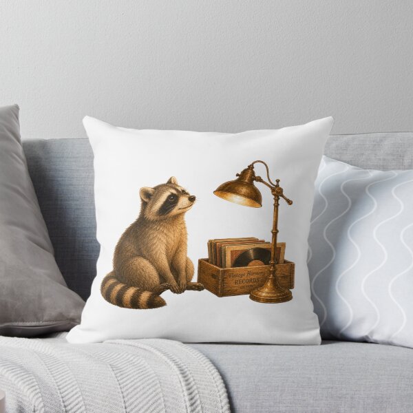 Item preview, Retro Raccoon Vinyl Records Crate Music Lover Art designed and sold by AQUILAKREO.