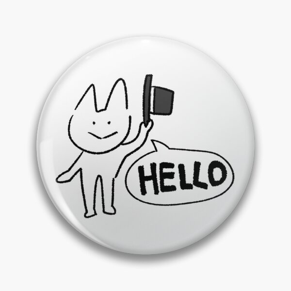 Item preview, Cute Hello Cat Sticker – Kawaii Black Cat Saying Hello, Meow Moments designed and sold by lazydayz16.