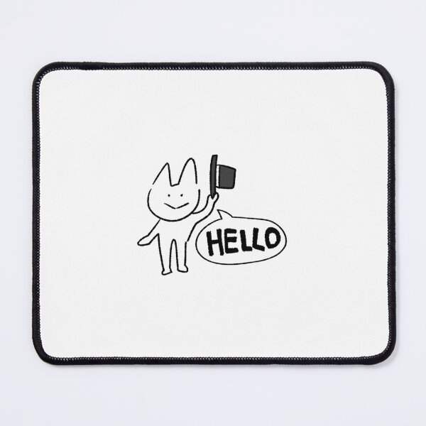 Item preview, Cute Hello Cat Sticker – Kawaii Black Cat Saying Hello, Meow Moments designed and sold by lazydayz16.