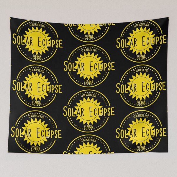 Item preview, Espana 12 de agosto 2026 Solar Eclipse yellow color design designed and sold by EmeraldeaArt.
