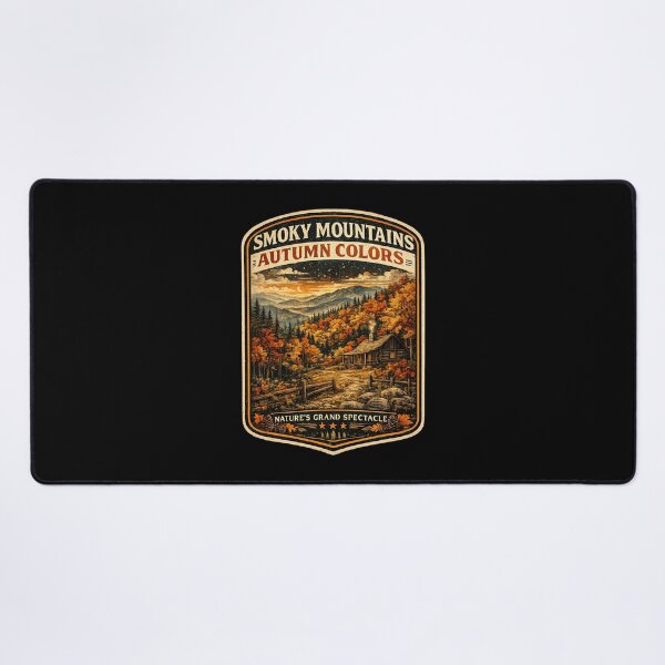 Item preview, Smoky Mountains Autumn Vintage Travel Poster | Retro Fall Foliage Cabin Art designed and sold by Globalcitytees.
