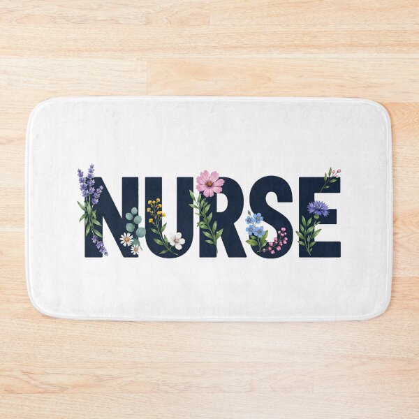 Item preview, NURSE Navy Botanical Typography designed and sold by YNELENT.