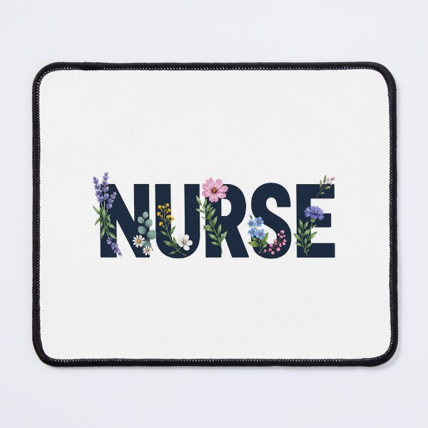 Item preview, NURSE Navy Botanical Typography designed and sold by YNELENT.