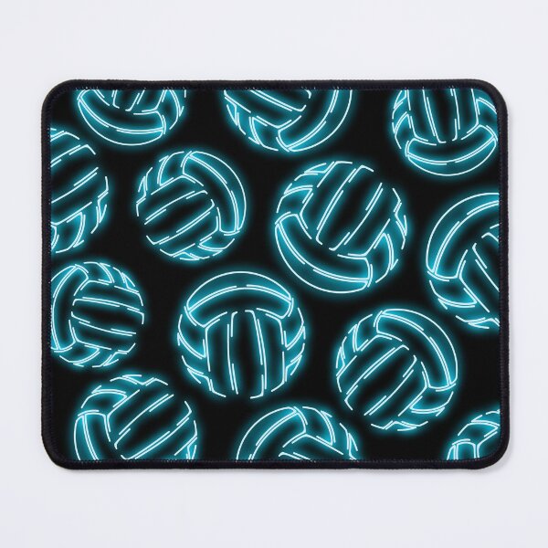 Item preview, Blue neon glow line art sketch volleyballs designed and sold by katzdzynes.
