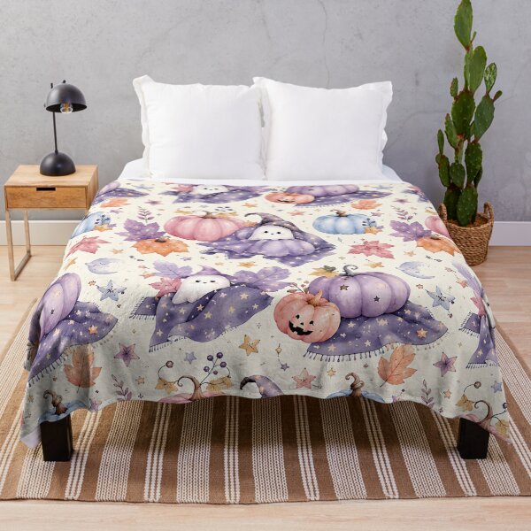 Item preview, Dreamy Watercolor Autumn Leaf Blanket Pattern designed and sold by Thai Vibe Studio.