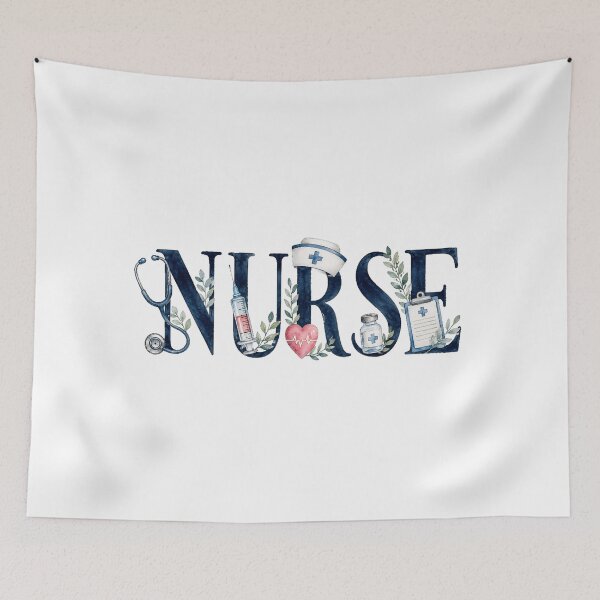 Item preview, NURSE Elegant Watercolor Lettering designed and sold by YNELENT.