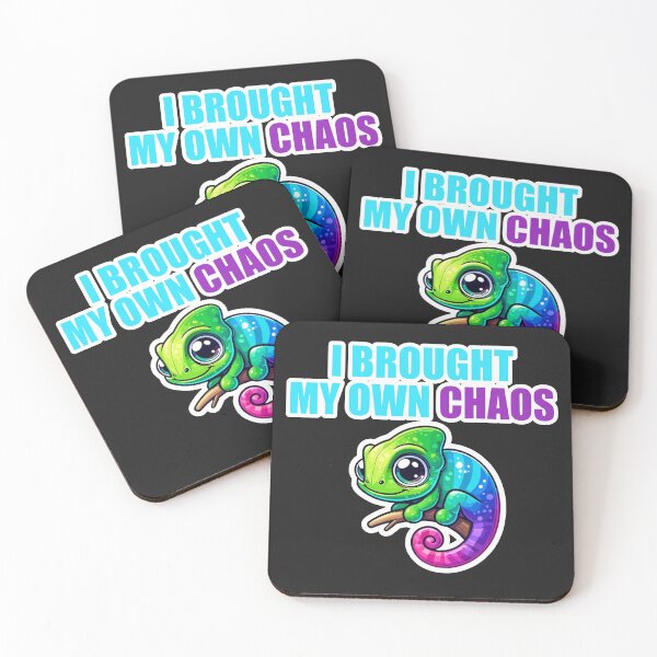 Item preview, I Brought My Own Chaos Cute Chameleon Funny Quote designed and sold by Joshbrowny.