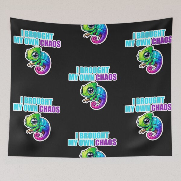 Item preview, I Brought My Own Chaos Cute Chameleon Funny Quote designed and sold by Joshbrowny.