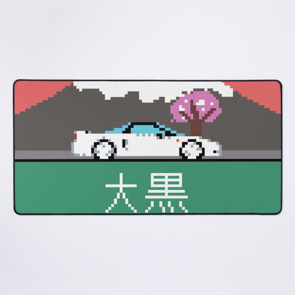 Item preview, Retro JDM Sports Car with Mount Fuji and Cherry Blossom designed and sold by OpenTabsDesigns.