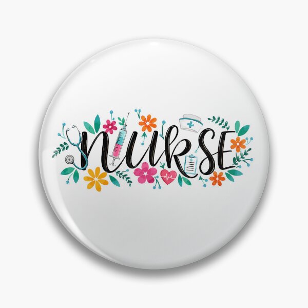 Item preview, NURSE Handwritten Floral Script designed and sold by YNELENT.