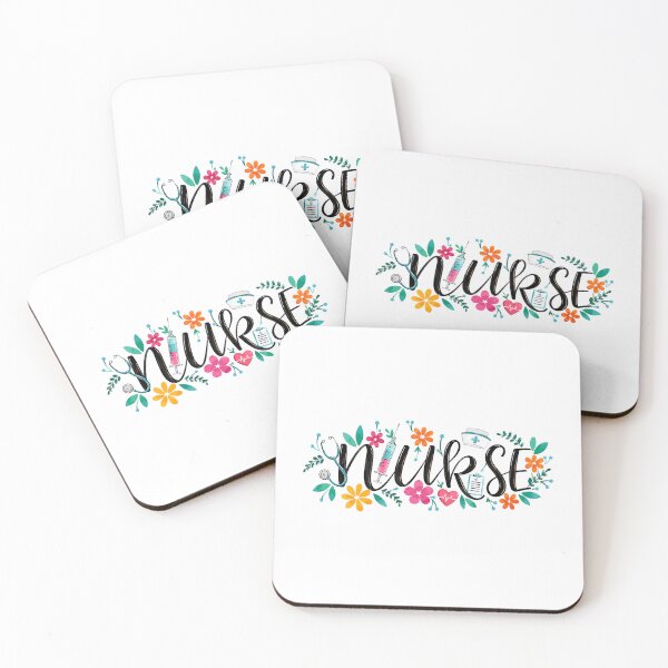 Item preview, NURSE Handwritten Floral Script designed and sold by YNELENT.