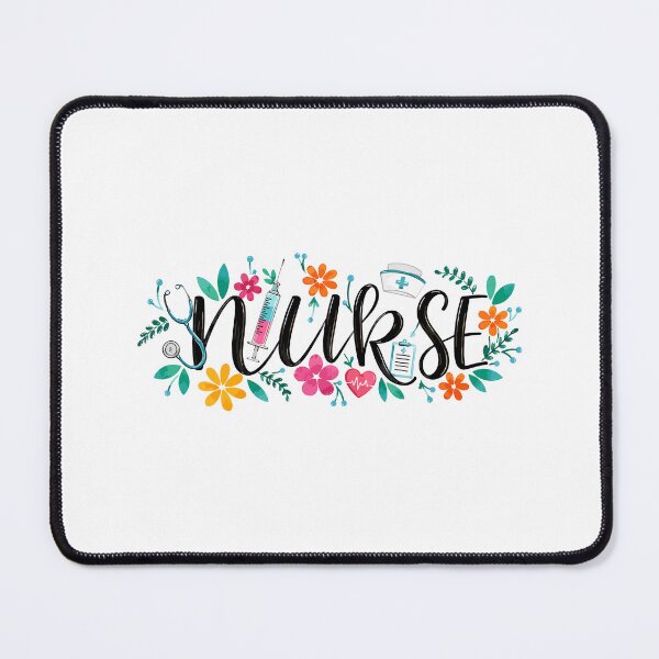 Item preview, NURSE Handwritten Floral Script designed and sold by YNELENT.