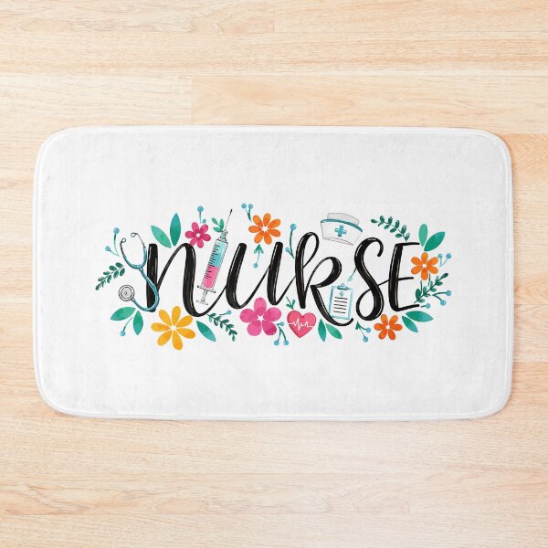 Item preview, NURSE Handwritten Floral Script designed and sold by YNELENT.