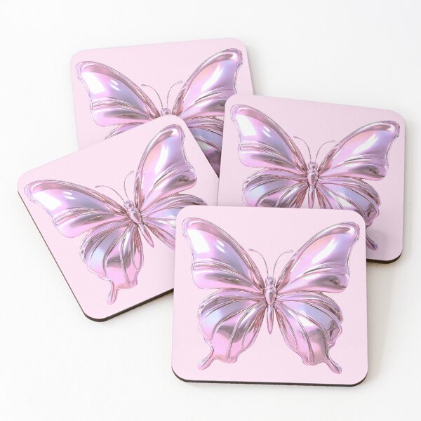 Item preview, Pink Chrome Butterfly 3D Glossy Art designed and sold by jianina-alondra.