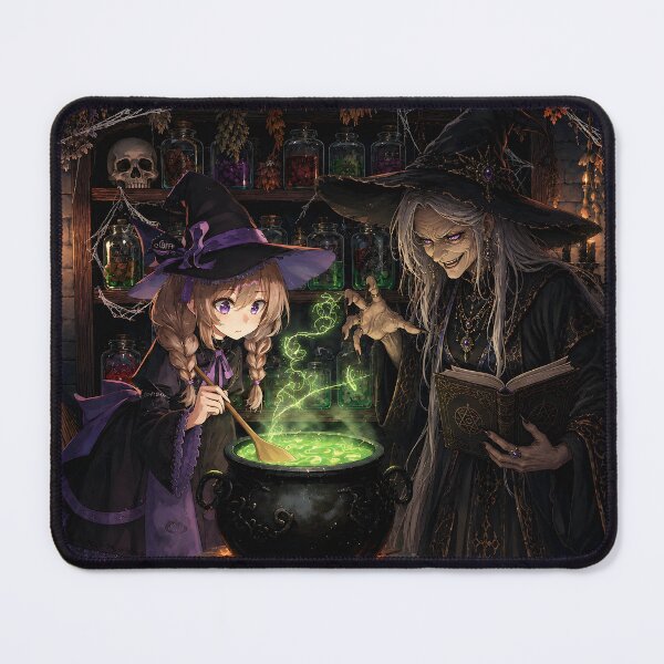 Item preview, The Illustration of Evil Witch and Her Apprentice in Halloween Night designed and sold by Pim-Crystal.