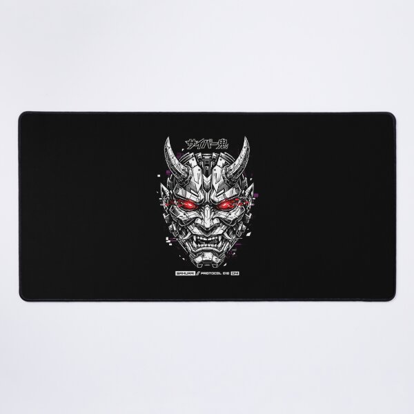 Item preview, Cyber Samurai Oni Mask Glitch Streetwear designed and sold by Ameir12.
