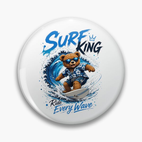 Item preview, Surf King Teddy Bear - Cool Surfer Aloha Shirt Graphic designed and sold by Velouria Universe.