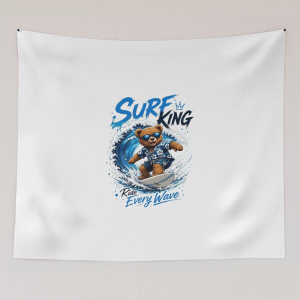Item preview, Surf King Teddy Bear - Cool Surfer Aloha Shirt Graphic designed and sold by Velouria Universe.