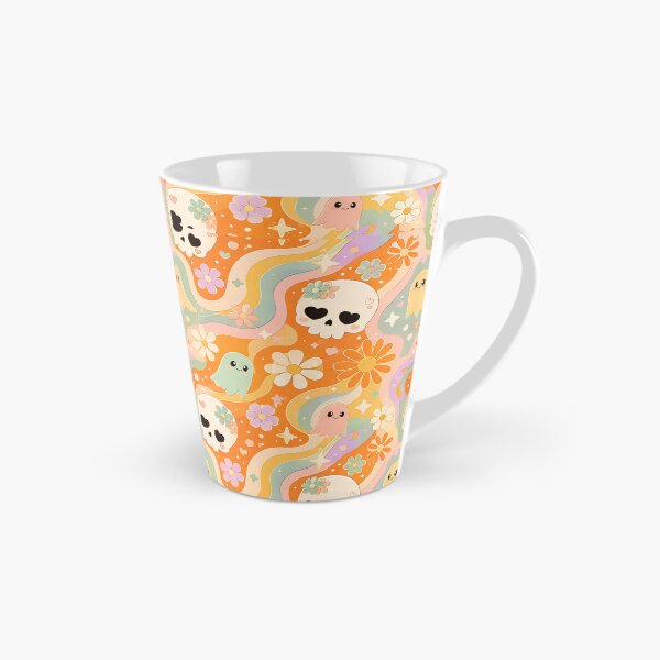 Item preview, Retro 70s Wavy Daisy Skull Pattern designed and sold by Thai Vibe Studio.