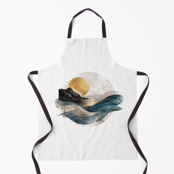 Item preview, Abstract Landscape – Teal Ocean & Gold Contemporary Art designed and sold by Abstract Miracles.