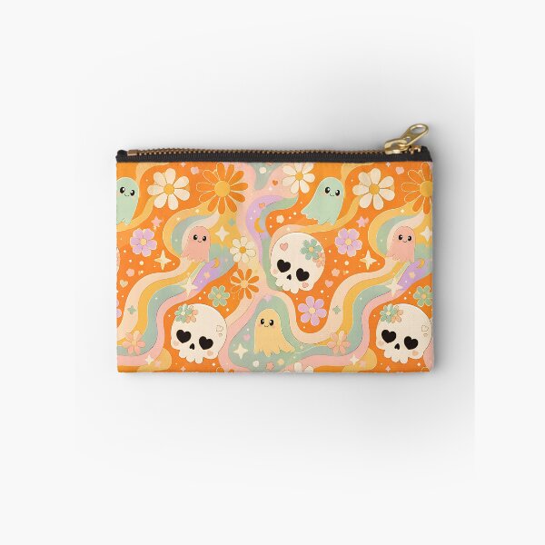 Item preview, Retro 70s Wavy Daisy Skull Pattern designed and sold by Thai Vibe Studio.