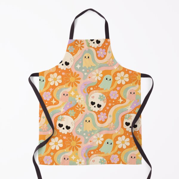 Item preview, Retro 70s Wavy Daisy Skull Pattern designed and sold by Thai Vibe Studio.