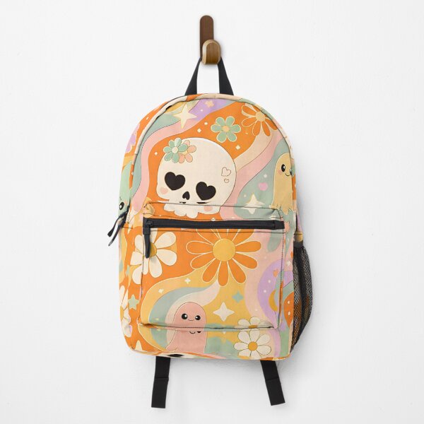 Item preview, Retro 70s Wavy Daisy Skull Pattern designed and sold by Thai Vibe Studio.