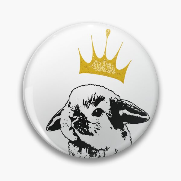 Item preview, Grumpy Bunny - Black and White Rabbit with Crown designed and sold by LittleMissTyne.