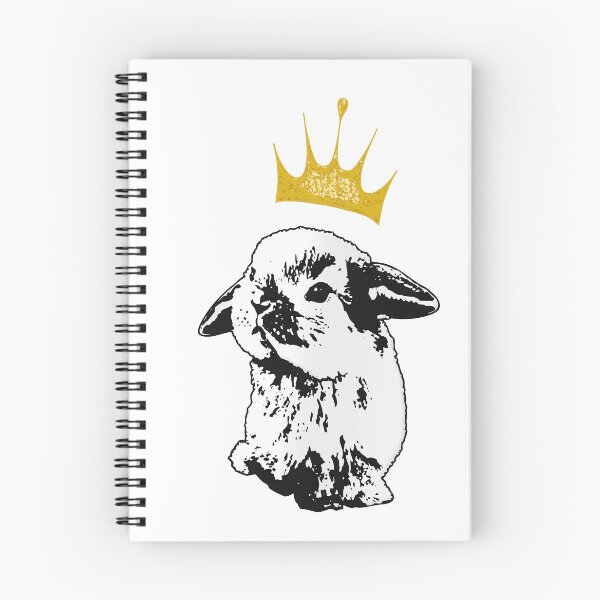 Item preview, Grumpy Bunny - Black and White Rabbit with Crown designed and sold by LittleMissTyne.