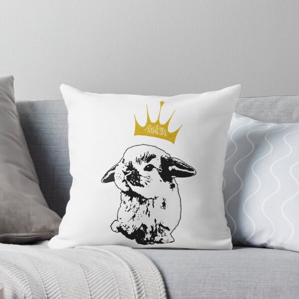 Item preview, Grumpy Bunny - Black and White Rabbit with Crown designed and sold by LittleMissTyne.