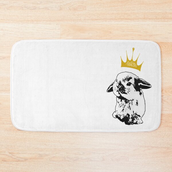 Item preview, Grumpy Bunny - Black and White Rabbit with Crown designed and sold by LittleMissTyne.