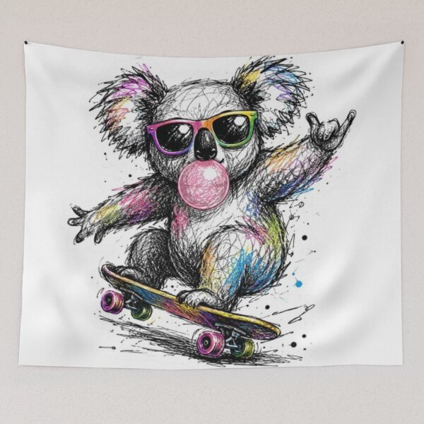 Item preview, Skateboarder Koala with Bubble Gum designed and sold by Snurly.