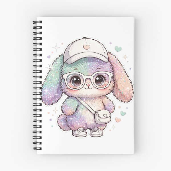 Item preview, Pastel Glitter Bunny - Mint Lavender Peach Ombre Kawaii Fashion Bunny with White Outfit designed and sold by PrettyCrypt.