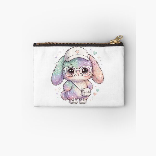 Item preview, Pastel Glitter Bunny - Mint Lavender Peach Ombre Kawaii Fashion Bunny with White Outfit designed and sold by PrettyCrypt.
