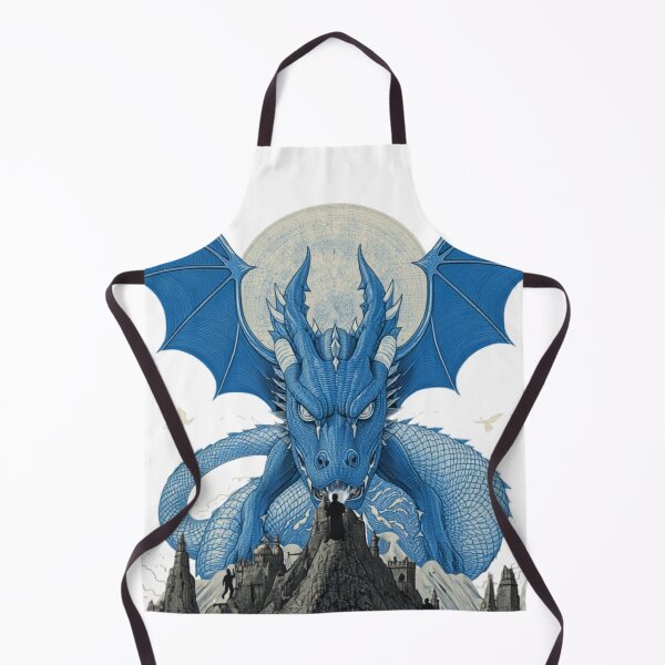 Item preview, Engraved azure blue dragon vintage art designed and sold by MemoryZoneOfficial.