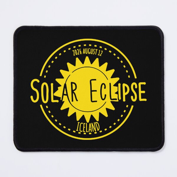 Item preview, Iceland 2026 august 12 Solar Eclipse yellow color esign designed and sold by EmeraldeaArt.