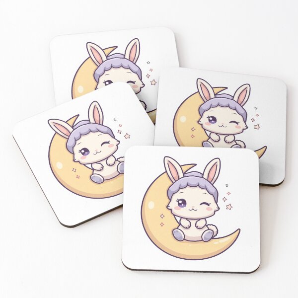 Item preview, Moonlight Bunny Cute Kawaii Celestial Rabbit Sticker designed and sold by Stylestickers55.