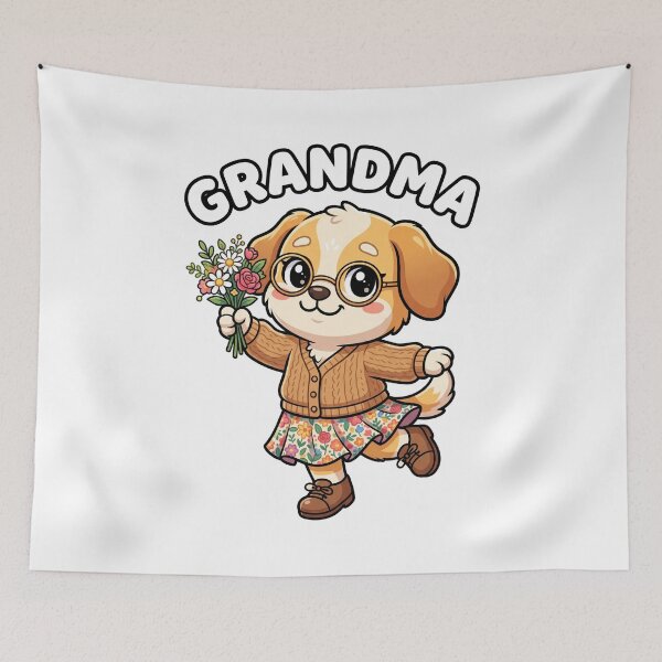 Item preview, Cute Grandma Dog Floral Grandma Gift Cozy Grandmother Design designed and sold by favoprintaart.