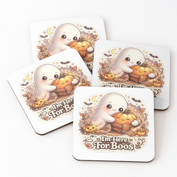 Item preview, I'm Here For Boos Cute Ghost & Pumpkin Hug Halloween Stickers designed and sold by RDcollections.