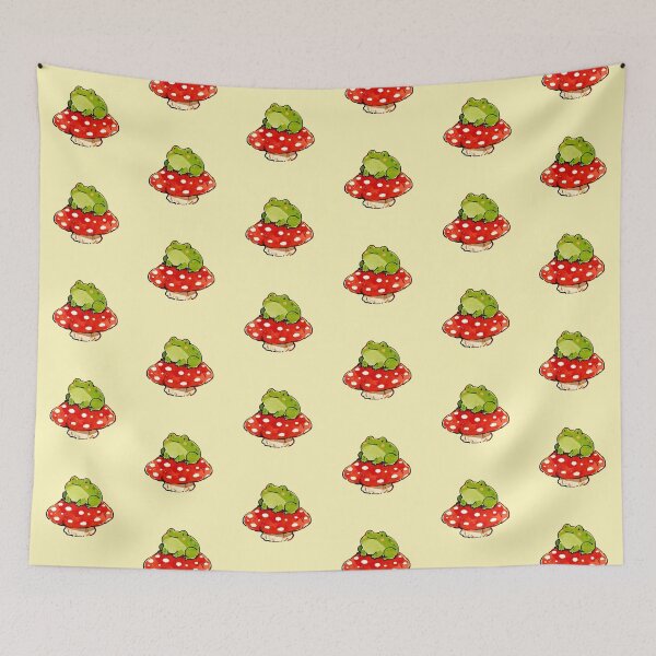 Item preview, Cute Frog Sitting On Red Mushroom designed and sold by jianina-alondra.
