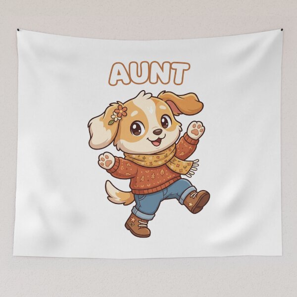 Item preview, Cute Aunt Dog Fall Autumn Floral Cozy Aunt Gift Design designed and sold by favoprintaart.