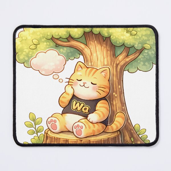 Item preview, Kawaii Orange Cat Daydreaming Cute Cartoon Animal Design designed and sold by Wawa5656.