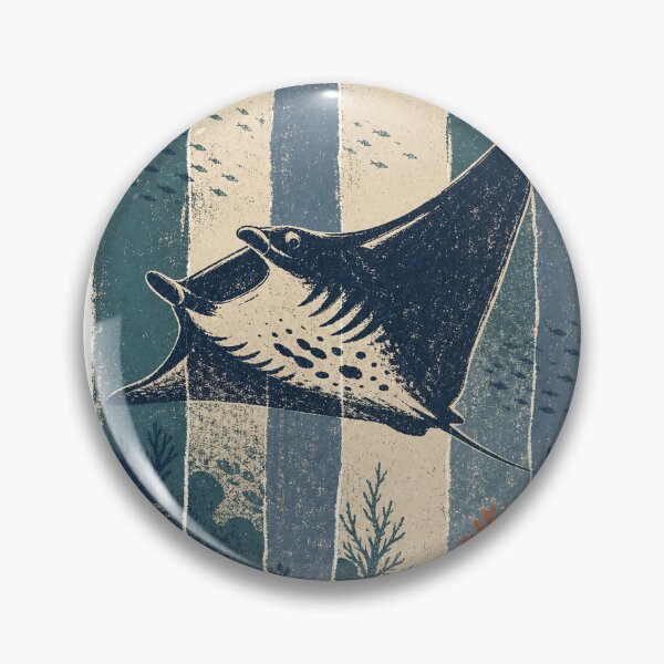 Item preview, Manta Ray in the Open Ocean Wild Animal Animal Portrait designed and sold by VisualArtsOasis.